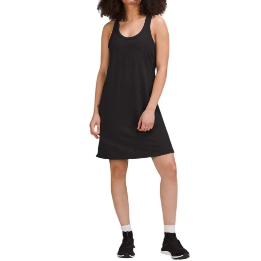 Lululemon Classic Fit Cotton Blend Scoop‎ Neck Tank Dress Black